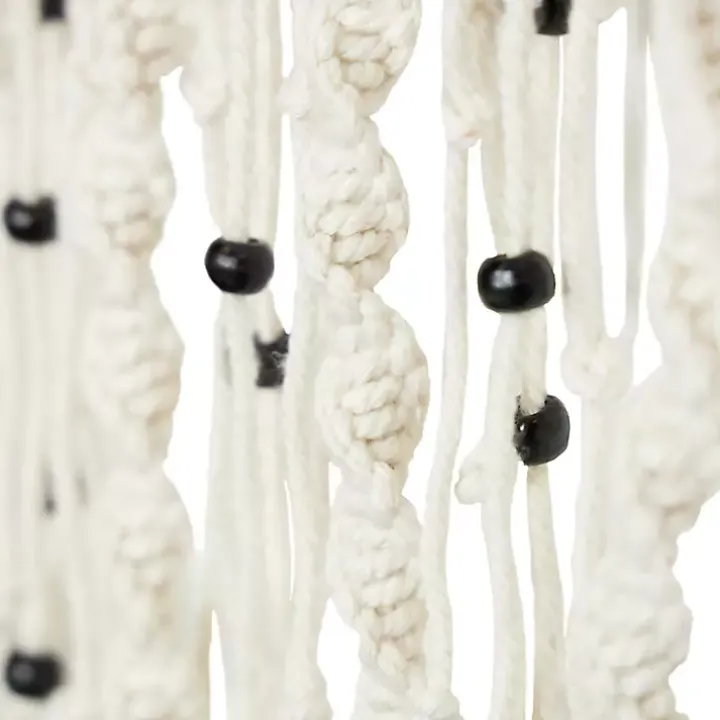 White Tasseled Macrame Wall Hangings, Set of 3