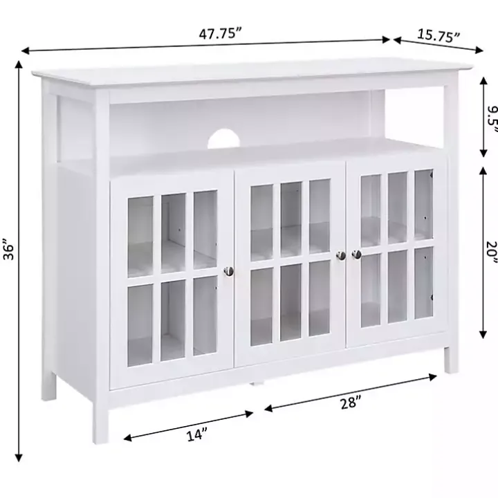 White Tiered Deluxe Cali Media Cabinet