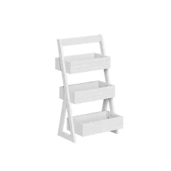 White Tiered 3-Shelf Bathroom Shelves
