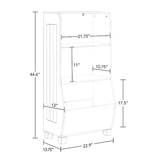White Toy Organizer Cubby Bookshelf