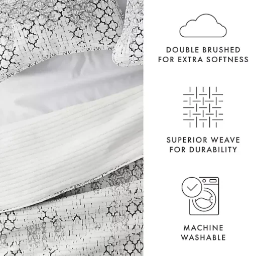 White Trellis Reversible 2-pc. Twin Quilt Set