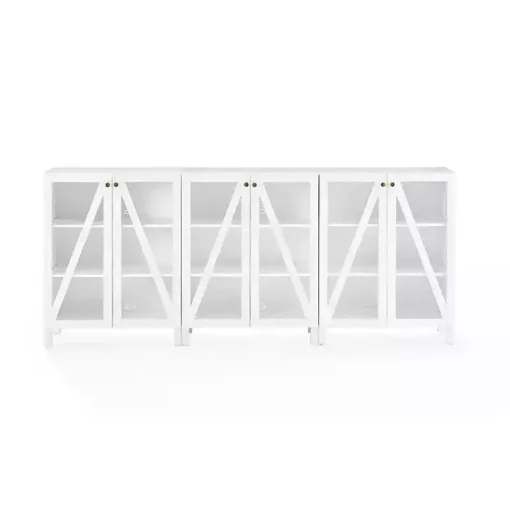 White Triangle 6-Door Wood Media Cabinet