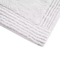 White Tufted Reversible Bath Mat, 34 in.