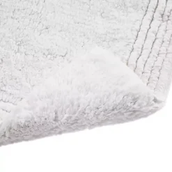 White Tufted Reversible Bath Mat, 34 in.