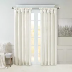 White Twist Top Curtain Panel, 84 in.