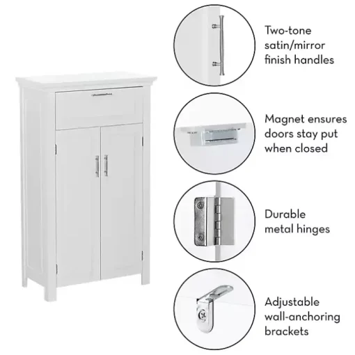 White Two-Door Top Shelf Cabinet