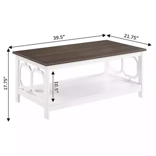 White Two-Tone Geometric Sides Coffee Table