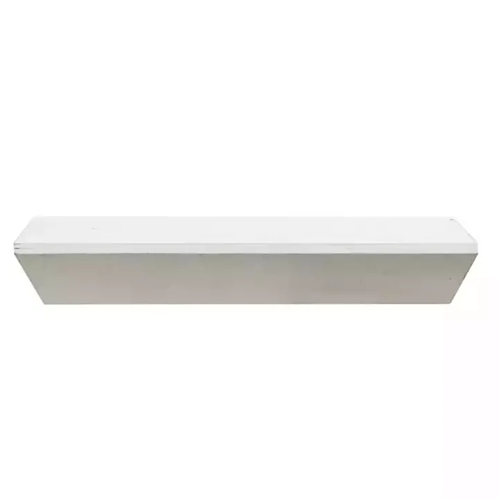 White Wedge Wood Small Floating Shelf
