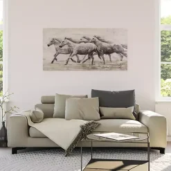 White Wild Horses Canvas Art Print