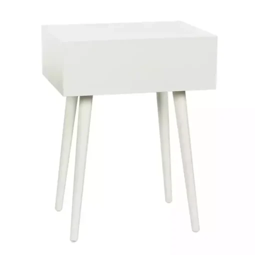 White Wood 1-Drawer Arthur Accent Table