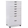 White Wood 8-Drawer Cary Storage Cart