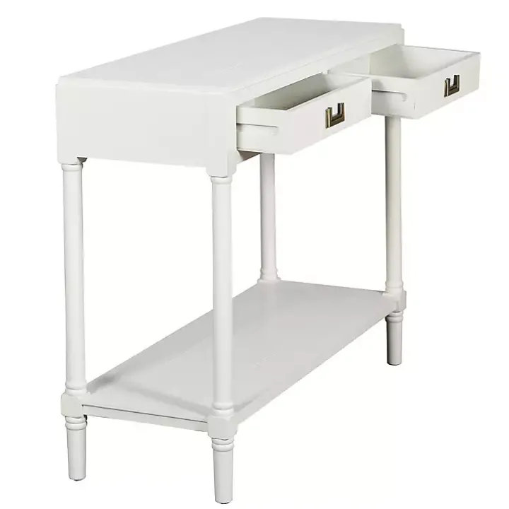 White Wood 2-Drawer Layla Console Table