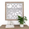 White Wood Lattice Overlay Mirror