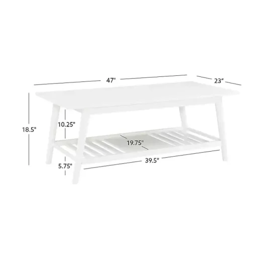 White Wood Midcentury Coffee Table