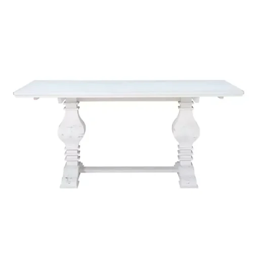 White Wood Pedestal Dining Table