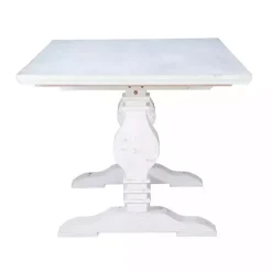 White Wood Pedestal Dining Table