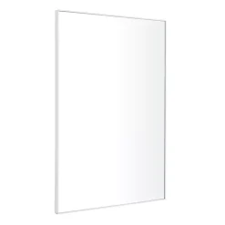 White Wood Rectangular Wall Mirror, 24x36 in.