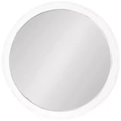 White Wood Round Mansel Mirror