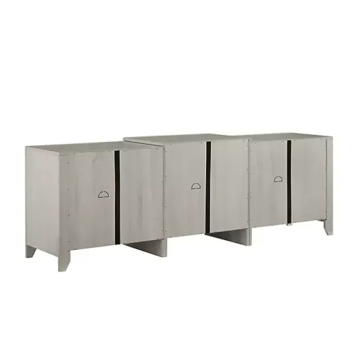 White Wood 6-Shelf Media Cabinet