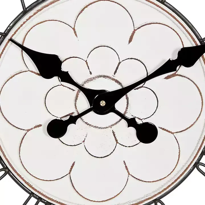 White Wood Vintage Farmhouse Clock