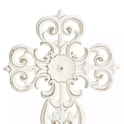White Wood Wall Cross Wall Plaques, Set of 3
