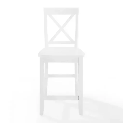 White X-Back Farmhouse Counter Stools, Set of 2