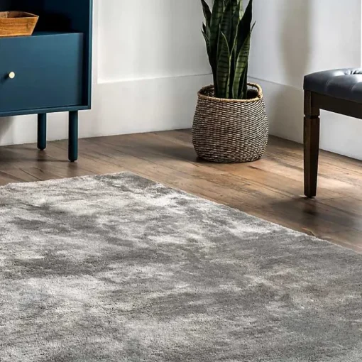 Whitlow Charcoal Shag Washable Area Rug, 8x10