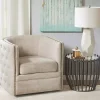 Wilson Tufted Taupe Swivel Accent Chair