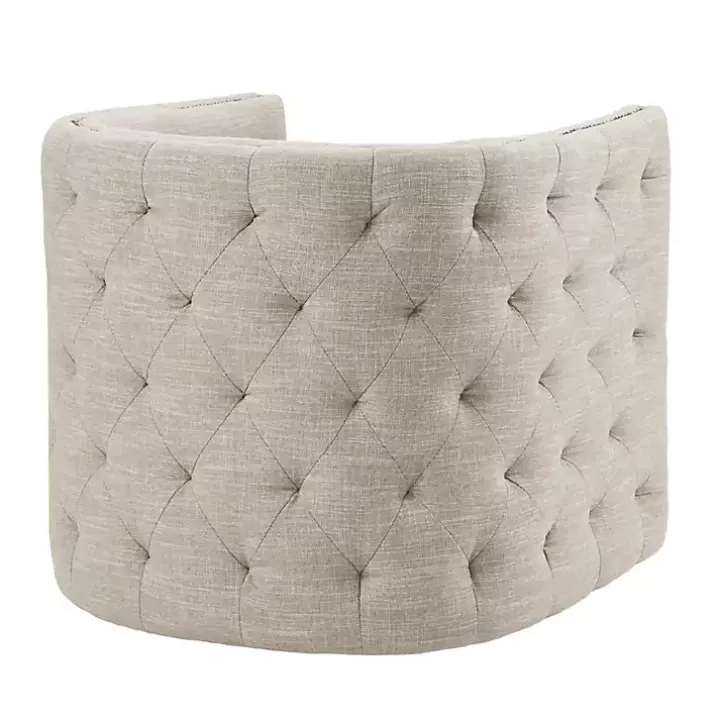 Wilson Tufted Taupe Swivel Accent Chair