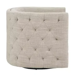 Wilson Tufted Taupe Swivel Accent Chair