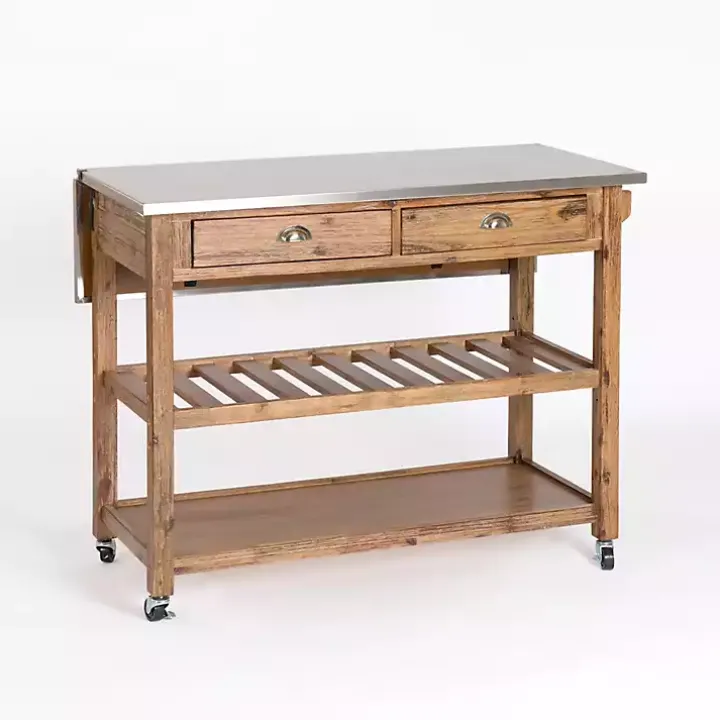 Wire Brush Sonoma Drop Leaf Kitchen Island
