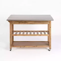 Wire Brush Sonoma Drop Leaf Kitchen Island