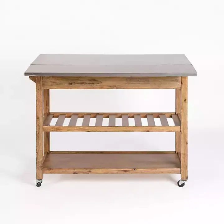 Wire Brush Sonoma Drop Leaf Kitchen Island