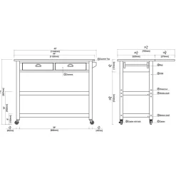Wire Brush Sonoma Drop Leaf Kitchen Island
