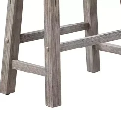 Wire Brushed Gray Saddle Wood Bar Stool