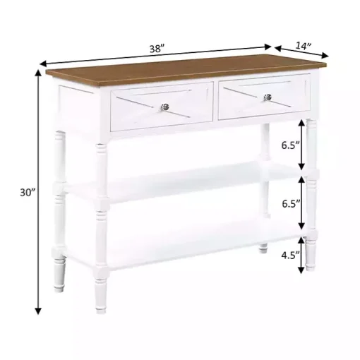 Wood & White Traditional Console Table