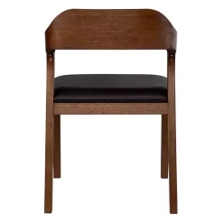 Wood and Faux Leather Dining Chair