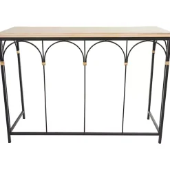 Wood and Metal Arches Console Table
