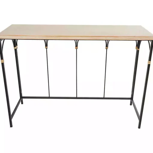 Wood and Metal Arches Console Table