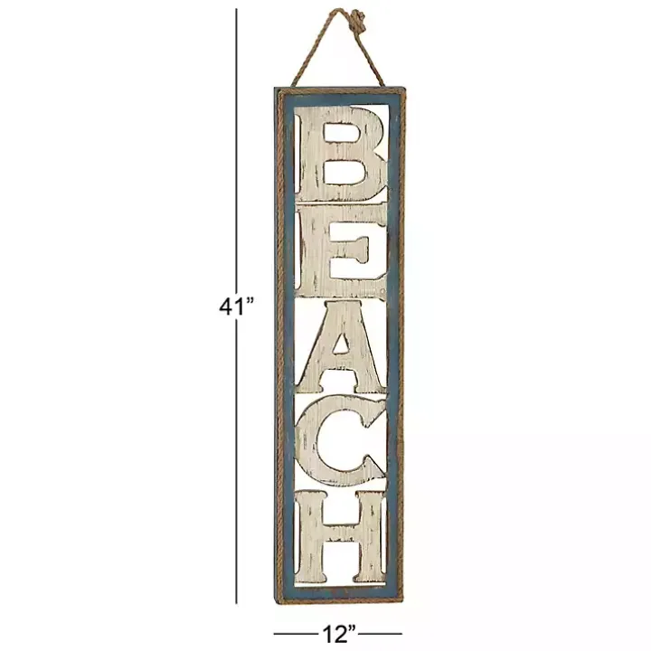 Wood Cut-Out Beach Hanging Wall Plaque