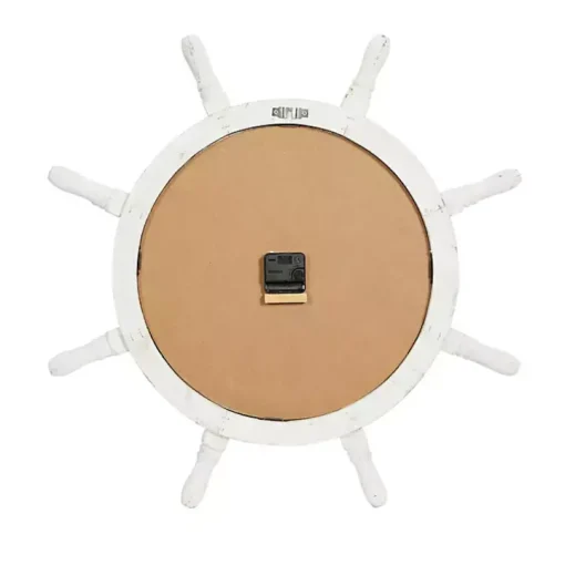 Wood Ship Wheel Wall Clock