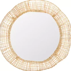 Woven Natural Cane Round Alia Wall Mirror