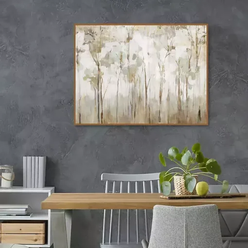 Abstract Woodland Forest Framed Canvas Art Print