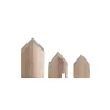 Acacia Wood House Photo Holders, Set of 3
