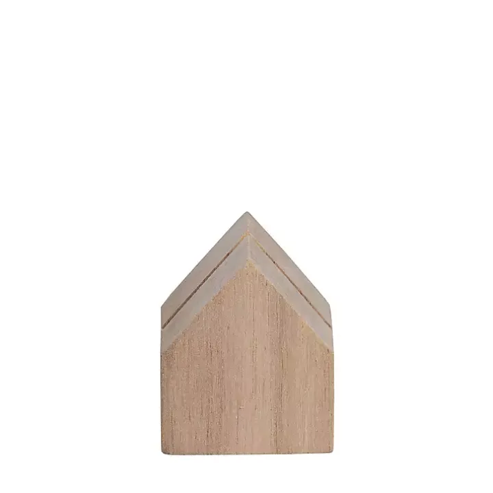 Acacia Wood House Photo Holders, Set of 3