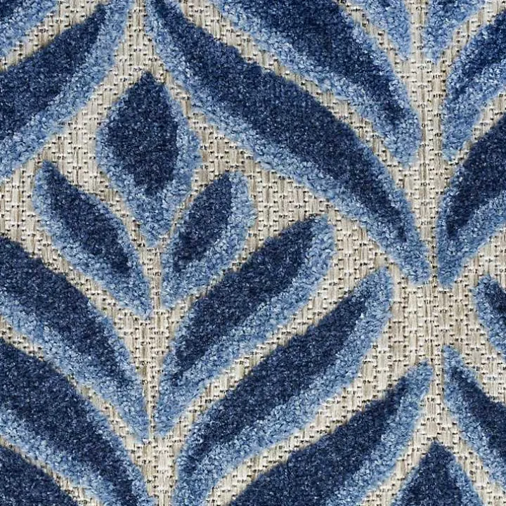 Aloha Blue Botanical Indoor/Outdoor Rug, 3x5