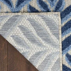 Aloha Blue Botanical Indoor/Outdoor Rug, 7x10