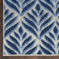 Aloha Blue Botanical Indoor/Outdoor Rug, 5x7