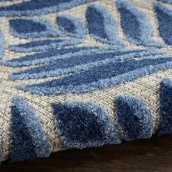 Aloha Blue Botanical Indoor/Outdoor Rug, 5x7