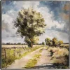 Along A Country Trail Framed Canvas Art Print